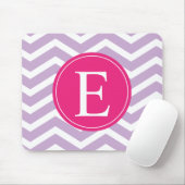 Paars White Chevron Bright Roze Monogram Muismat (Met muis)