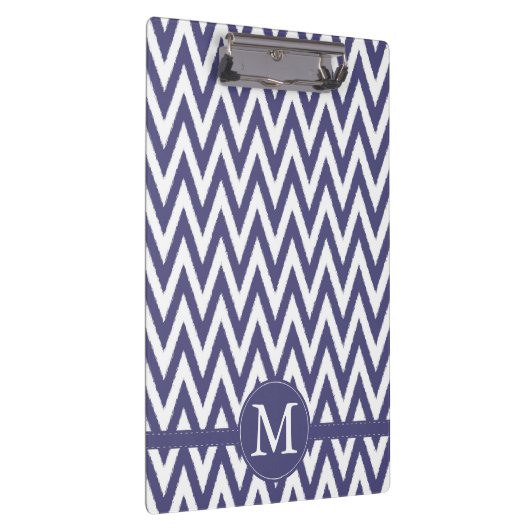 Paars White Chevron Monogram Klembord (Rechts)
