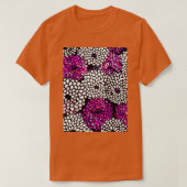 Paars White Chrysanthemum Flower Pattern T-shirt (Design voorkant)