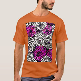 Paars White Chrysanthemum Flower Pattern T-shirt