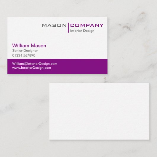 Paars & White Corporate Visitekaartje (Voorkant / Achterkant)