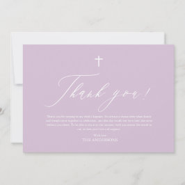 Paars-White Cross-Girl Baptisme Hartelijk dank Kaart