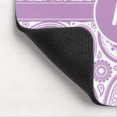 Paars White Floral Paisley Pattern Muismat (Hoek)