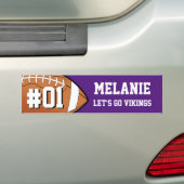 Paars White Football Team Bumpersticker (Op auto)