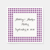 Paars White Gingham Pattern Servetten (Voorkant)