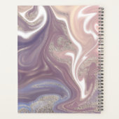 Paars-White Gold Modern Monogram Abstract Planner (Achterkant)