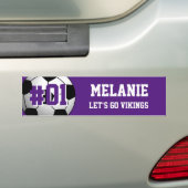Paars White Soccer Team Bumpersticker (Op auto)