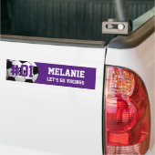 Paars White Soccer Team Bumpersticker (Op Truck)