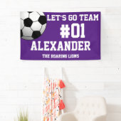 Paars White Soccer Team Spirit Spandoek (Insitu)