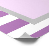 Paars/White Stripes-programma voor weduwschappen Poster (Hoek)