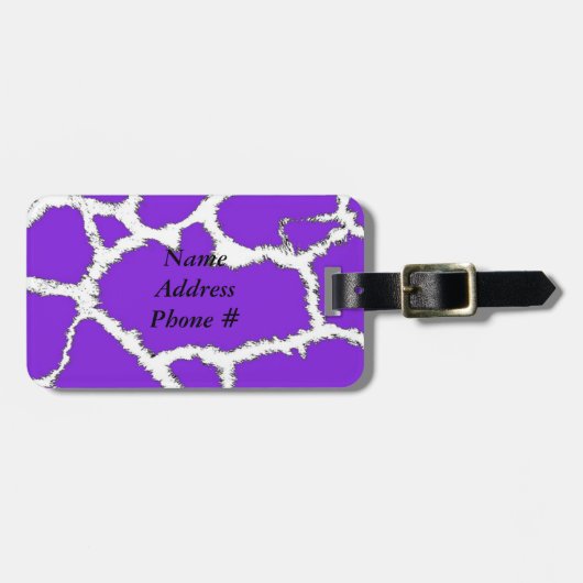 Paars wilddierenbeschermingspatroon bagagelabel (Voorkant horizontaal)