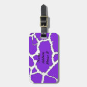 Paars wilddierenbeschermingspatroon bagagelabel (Voorkant verticaal)