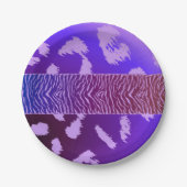 Paars wilddierenbeschermingspatroon papieren bordje (Voorkant)