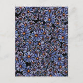 Paars Wildflower Patroon Briefkaart (Voorkant)