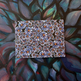 Paars Wildflower Patroon Briefkaart