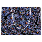 Paars Wildflower Patroon Groot Cadeauzakje (Achterkant)