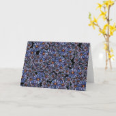 Paars Wildflower Patroon Kaart (Gele Bloem)
