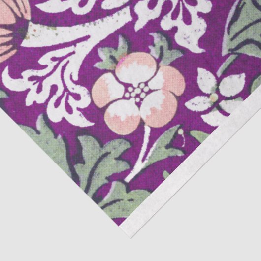 Paars William Morris Strawberry Thief Tissuepapier (Detail)