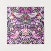 Paars William Morris Strawberry Thief Wandkleed (Voorkant)