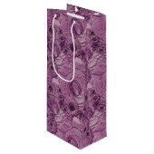 Paars-WINE-GIFT-AG met reliëfdruk Wijn Cadeautas (Voorkant Gekanteld)