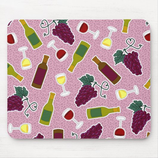 Paars Wine Lover Print Muismat (Voorkant)