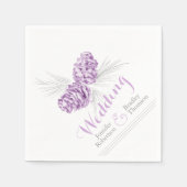 Paars winterdenkruid voor het trouwerijtpapier, lu servetten (Voorkant)