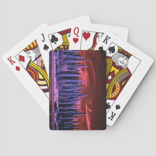 paars winterluchtruim pokerkaarten (Achterkant)