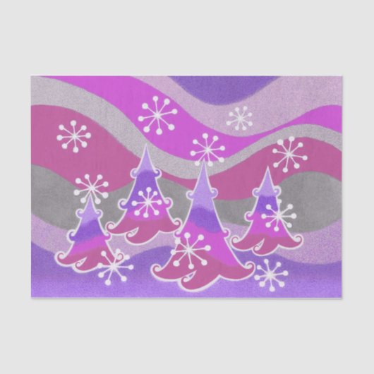 Paars winterTreebindpapier Tissuepapier (Voorkant)