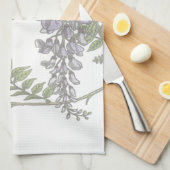 Paars Wisteria Green Leaves Vine Theedoek (Quarter Fold)