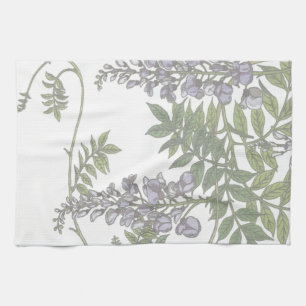  Paars Wisteria Green Leaves Vine Theedoek