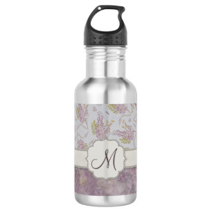 Paars Wisteria met Monogram Waterfles