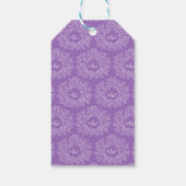 Paars wit blad monogram trouwgunst cadeaulabel (Achterkant)