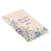 Paars, Wit & Blauw Botanisch Bloemmotief in Pastel Magneet (Rechterzijde)