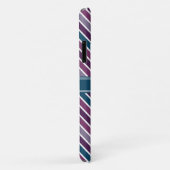 Paars wit Blauwgroen bandstaal monogram Case-Mate iPhone Case (Achterkant/rechts)