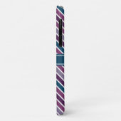 Paars wit Blauwgroen bandstaal monogram Case-Mate iPhone Case (Achterkant/links)
