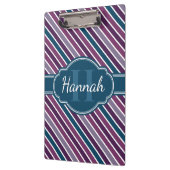 Paars wit Blauwgroen bandstaal monogram Klembord (Links)