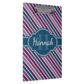 Paars wit Blauwgroen bandstaal monogram Klembord (Rechts)