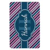 Paars wit Blauwgroen bandstaal monogram Magneet (Verticaal)