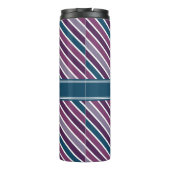 Paars wit Blauwgroen bandstaal monogram Thermosbeker (Achterkant)