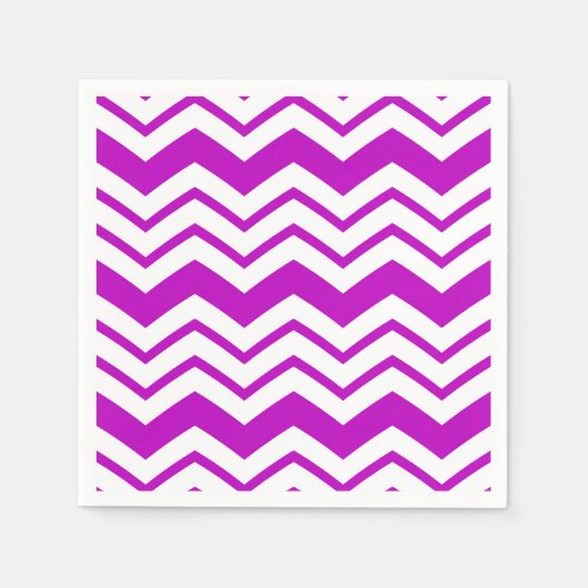 Paars Wit Chevron Zigzag Patroon Ontwerp  Servet (Voorkant)