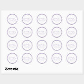 Paars & Wit Chic Bruidsfeest Party Ronde Sticker (Vel)