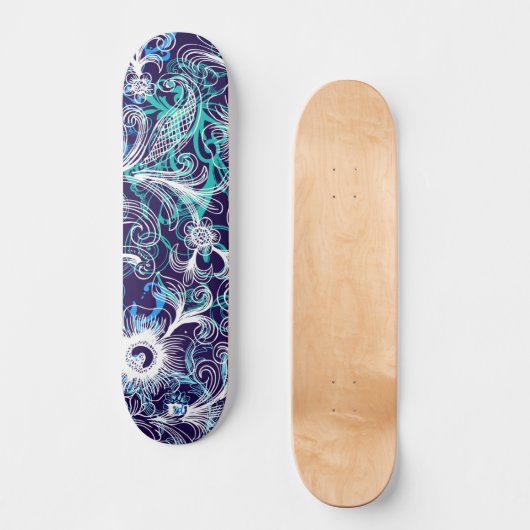 Paars wit en blauw dd Brand Skateboard (Voorkant)