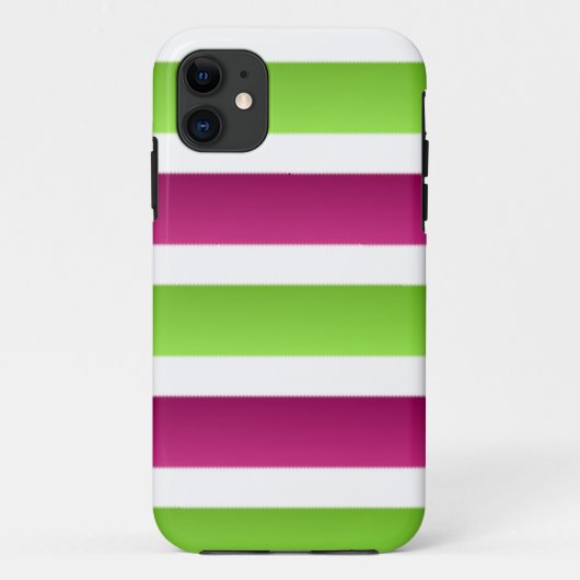 Paars/Wit En Groene Strepen Case-Mate iPhone Case (Achterkant)