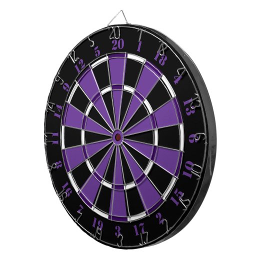 Paars wit en zwart dartboard dartbord (Voorkant Rechts)