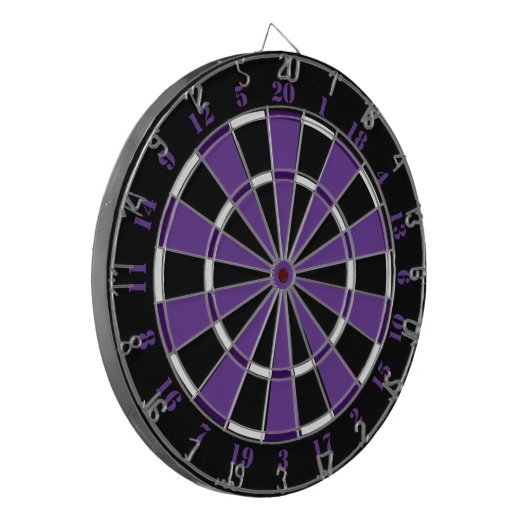 Paars wit en zwart dartboard dartbord (Voorkant Links)