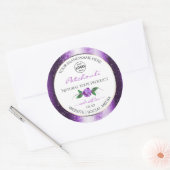 Paars wit etiket Roos Bloem Logo (Envelop)