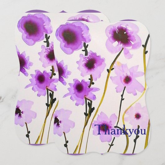 Paars-wit Floral-elegant vrijgezellenfeest Kaart (Voorkant / Achterkant)