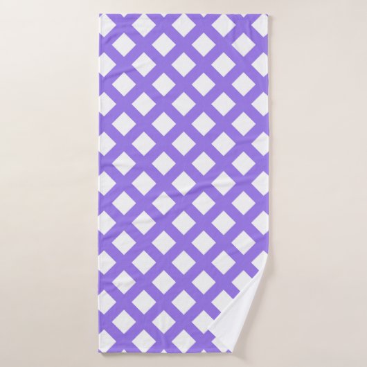 Paars Wit Geruit Diamant Patroon Badhanddoek (Badhanddoek)