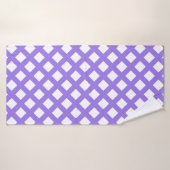 Paars Wit Geruit Diamant Patroon Badhanddoek (Badhanddoek)