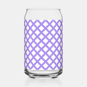 Paars Wit Geruit Diamant Patroon Blikvorm Glas